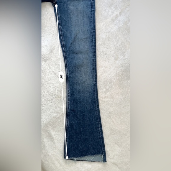 Mother The Runaway Step Fray Jeans Size 25 Medium Wash Bootcut - Picture 7 of 17